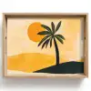 Illustratie - Palmboom - Zon - Heuvels Dienblad Rechthoek middel -z3d_shopping