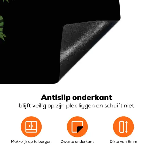 Krokodil - Groen - Tijgerachtig - Strepen Inductie beschermer vinyl 3mm klein -zzzzzzz-td-onderkant