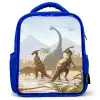 Dinosaurus - Landschap - Tropisch - Kinderen - Jongens Kinderrugzak - Blauw middel -3d