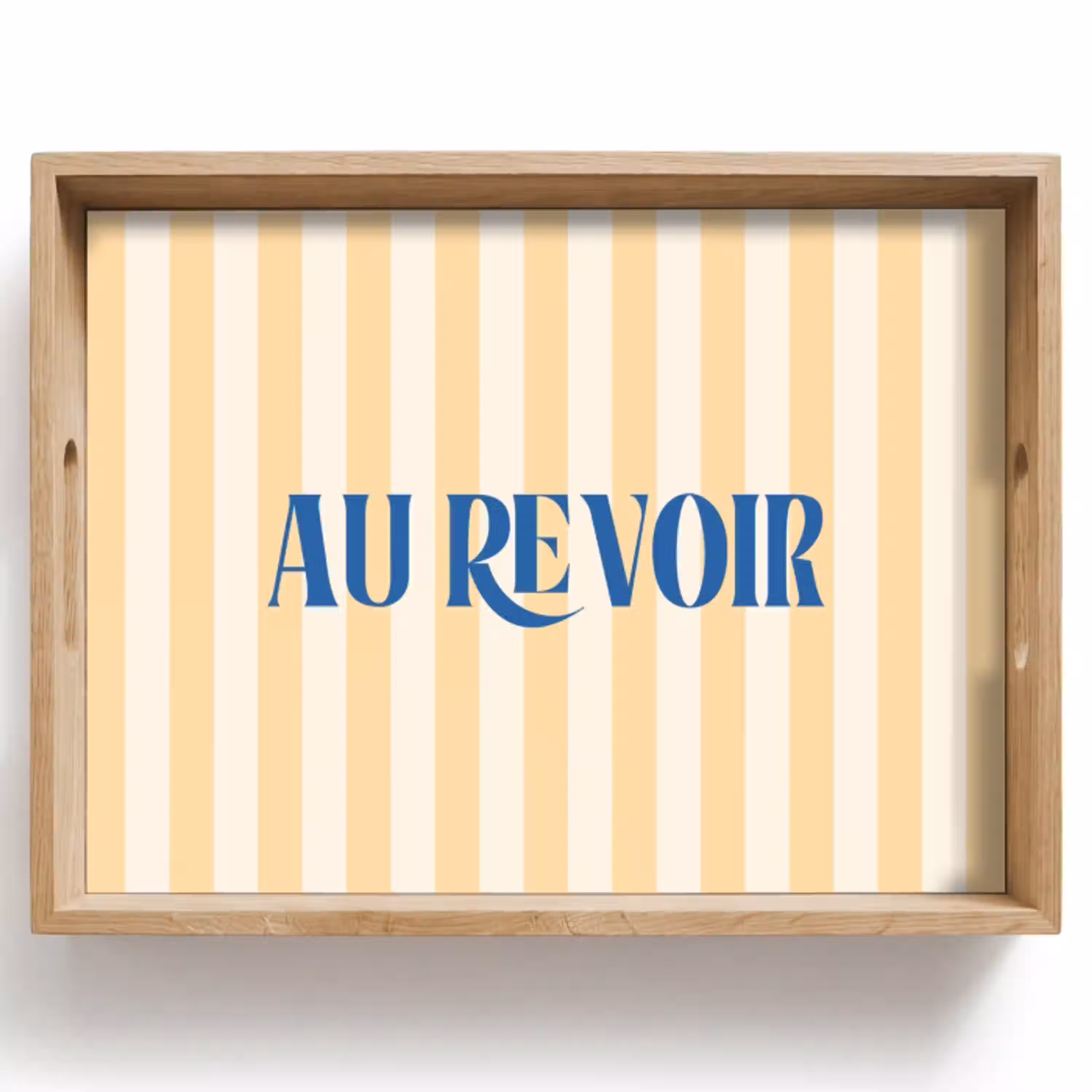Alt: Blauw - Geel - Strepen - Au revoir Dienblad Rechthoek middel -z3d_shopping