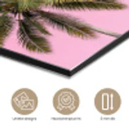 Palmboom - Tropisch - Pink aluminium wit klein -closeup_NL