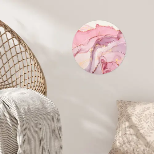 Goud - Marmer - Roze Wandcirkel behangsticker klein -sfeer4