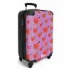 Patronen - Patroon van rode harten met pijlen op paarse achtergrond NBS - Handbagage koffer - Kinderen Unisex middel -productfoto_3d