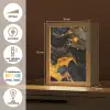 Marmer - Goud - Zwart - Abstract - Modern Light Box met kabel (Tafellamp) klein -USP_NL