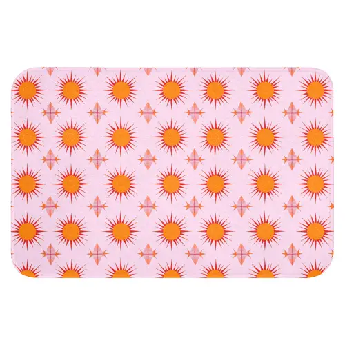 Zon - Patroon - Roze WCmat klein 1009 -3d