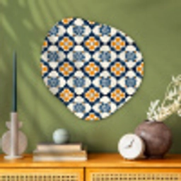 Klassiek - Geometrisch - Blauw Wandcirkel Organisch Aluminium middel 851 -sfeer2
