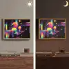 Abstract - Vormen - Kleurrijk - Lijnen Light Box met batterij (Wandlamp) middel -sfeer3