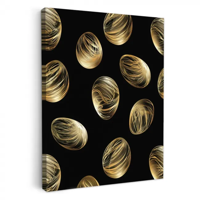 Eieren - Goud - Patroon KitchenYeah - Keuken - Canvas middel -3d