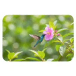 Kolibrie - Bloem - Natuur - Groen Badmat klein -3d