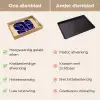 Okergeel - Blauw - Eenvoudige lijnen Dienblad Rechthoek middel -USP_VergelijkingNL