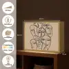 Gezichtenzee - Lijntekening - Abstract Light Box met batterij (Wandlamp) middel -USP_websiteoverzichtNL
