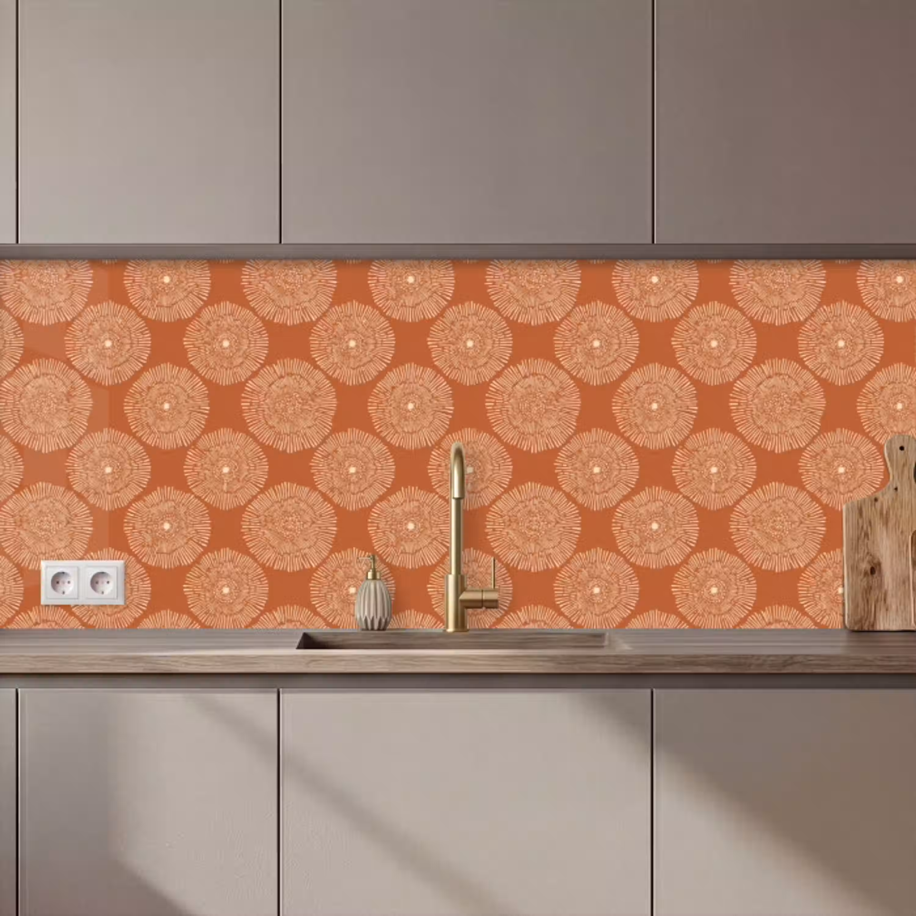 Cirkels - Grafisch - Patroon - Terracotta keuken achterwand 2 middel 871 zz_3dshopping