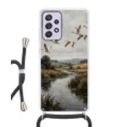 Eenden - Rivier - Landschap - Vlucht - Nostalgisch Hoesje Samsung Galaxy A52 5G met koord klein -3d