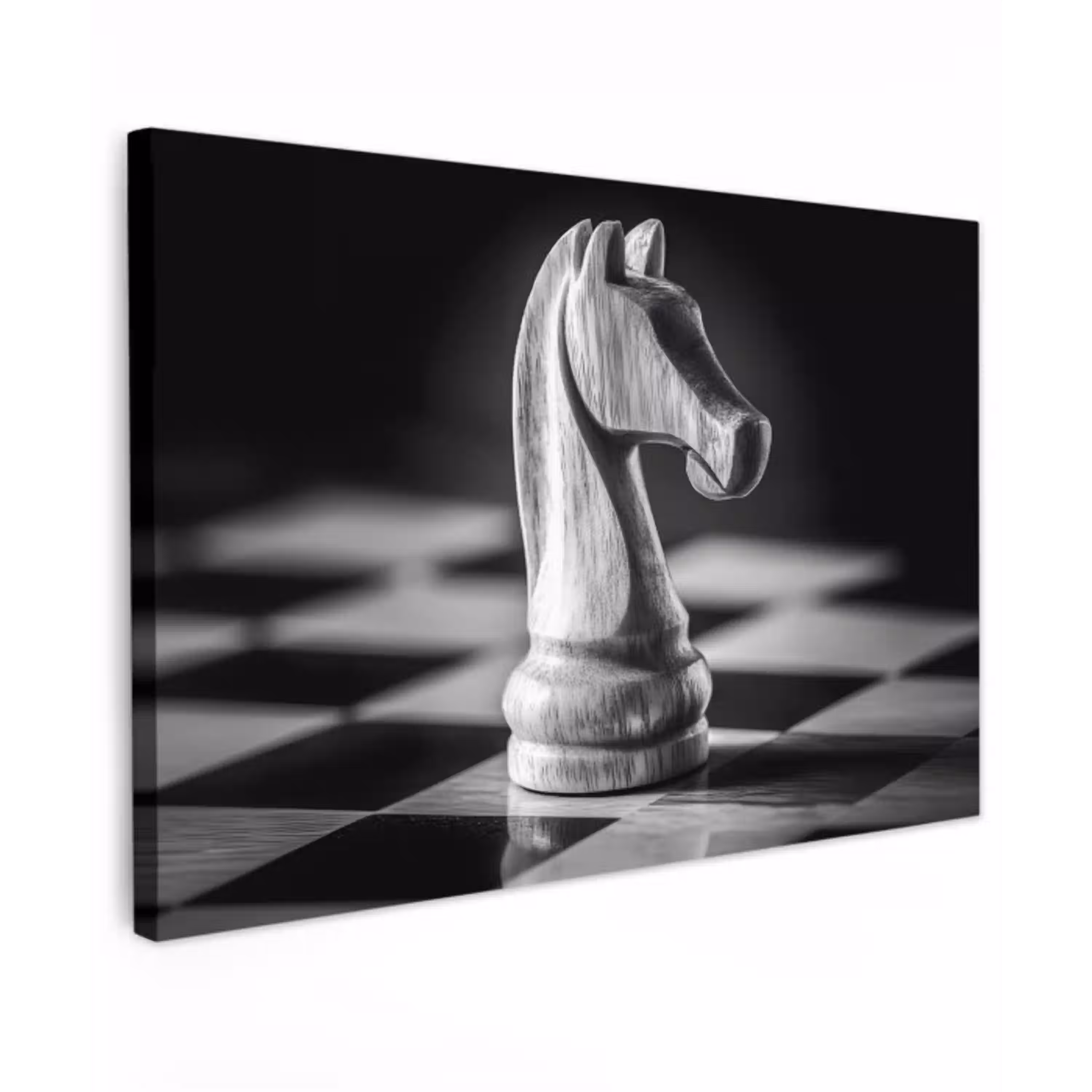 Paard - Hout - Schaalbord - Zwart Tuinposter op houten frame 2 cm dik klein -3d