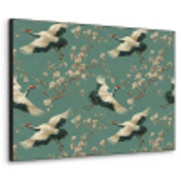 Kersenbloesem - Kraamvogels - Groen Textielframe zwart klein 947 -3d