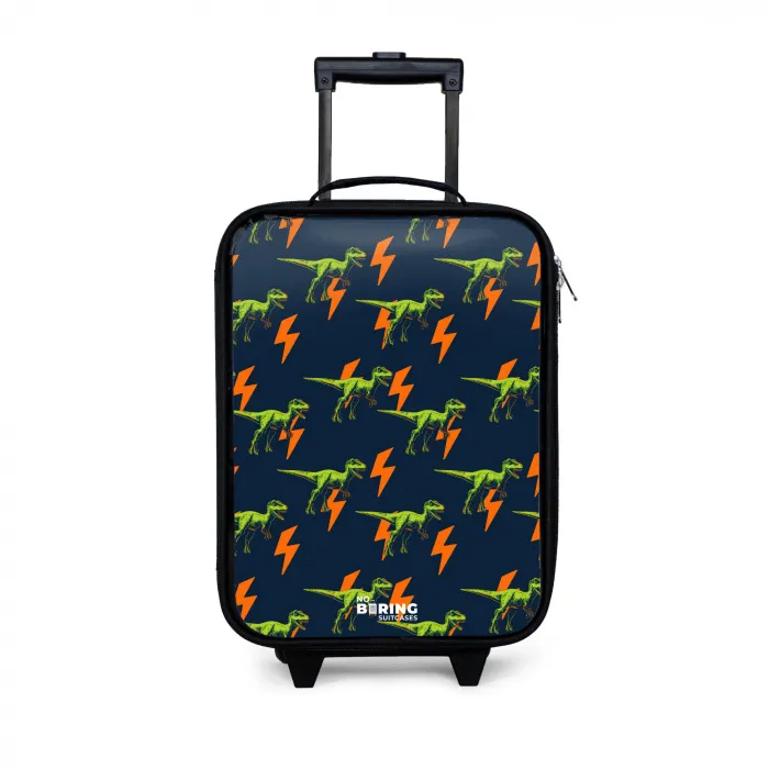Dinos - Bliksem - Dieren - Blauw Kinderkoffer - Zwart klein -3d