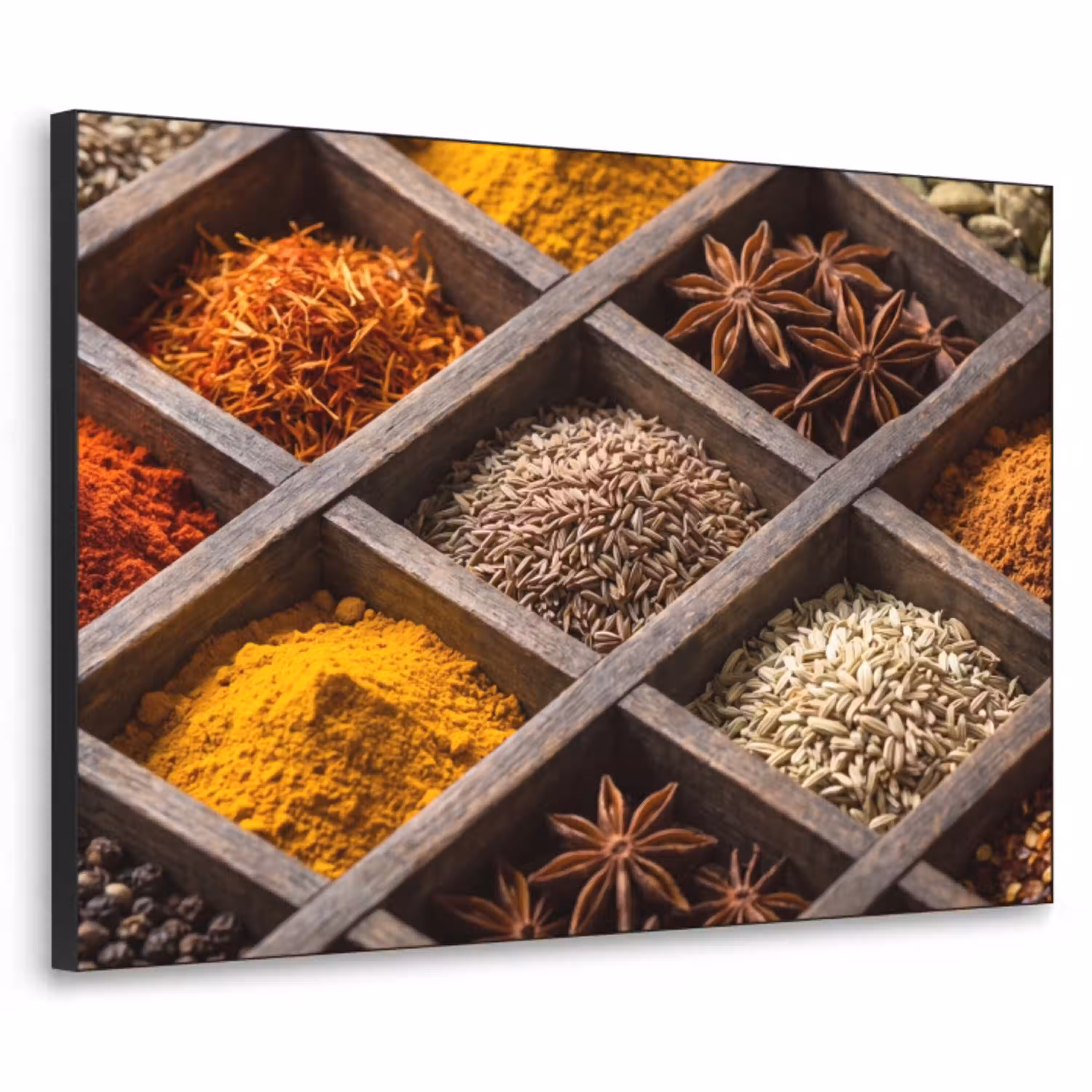Kruiden - Houten - Eten Textielframe zwart klein -3d