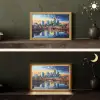Zonsondergang Frankfurt - Stad - Skyline - Water Light Box met kabel (Tafellamp) klein -sfeer3