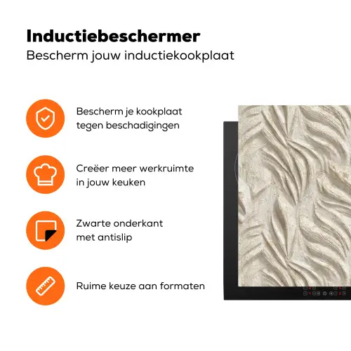 Textuur - Reliëf - Beige Inductie beschermer vinyl 3mm klein 276 -zzzzzzz-td-ups