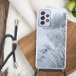 Riet - Bevroren - Winter - Natuur Hoesje Samsung Galaxy A52 5G met koord klein -sfeer4