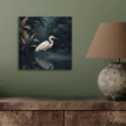 Reiger - Water - Natuur - Modern - Wit aluminium wit klein -sfeer2