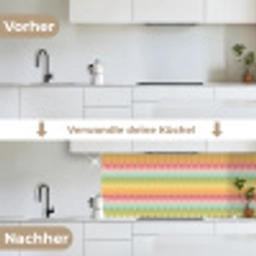 Patroon - Regenboog - Retro keuken achterwand 2 middel 871 -voor-na_DE
