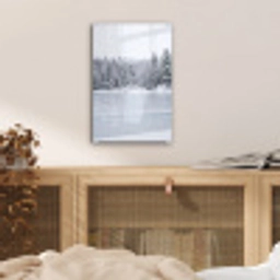 Meer - Dennen - IJs - Winter - Rustgevend plexiglas 5mm klein -sfeer4