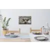 Schotse hooglander - Zwart - Wit - Hout Muursticker klein -eettafel