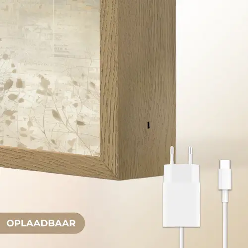 Pluis - Vrouw - Beige Light Box met batterij (Wandlamp) middel -USP_websiteoplaadbaarNL