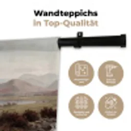 Berglandschap - Meer - Bergen - Vallei - Klassiek Wandkleed katoen klein -tsfeer2_DE