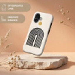 Minimalistisch - Zwarte boog - Gouden cirkel Toughcase MagSafe Apple iPhone 17 klein -USP_RandenV_DE