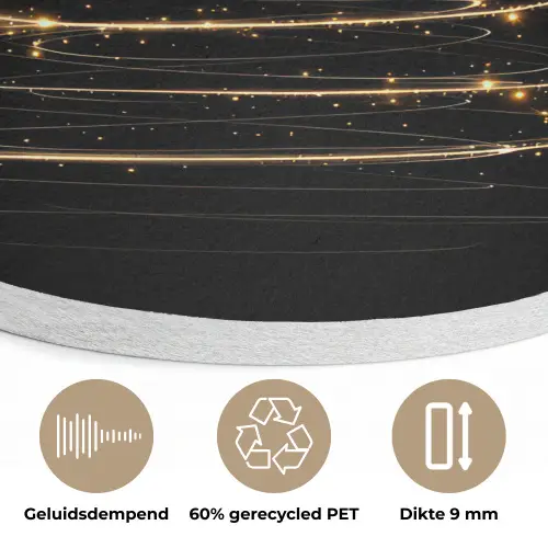 Magisch - Kerstboom - Lichtspiralen - Zwart Akoestische PET Vilt - Rond klein -closeup_NL