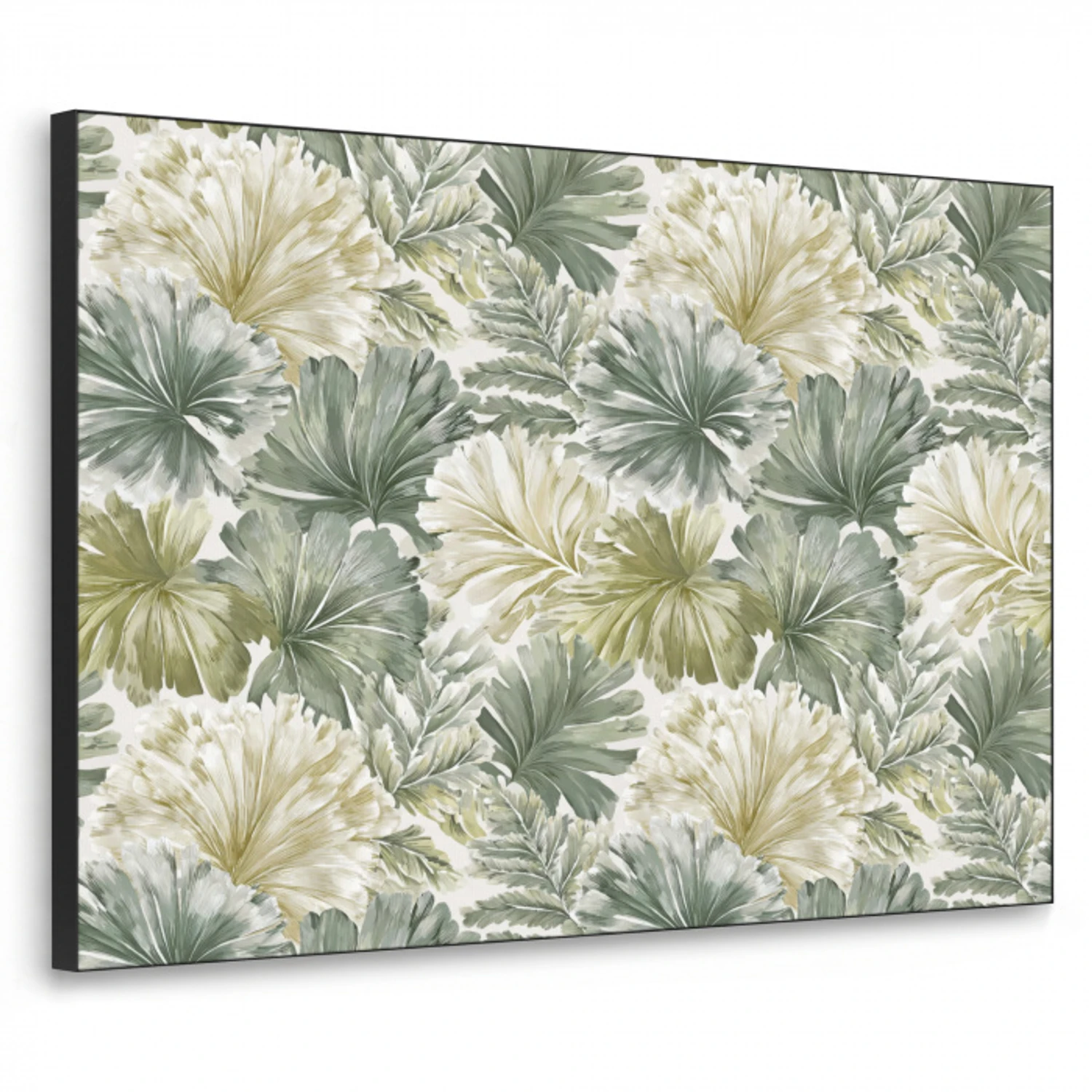 Bladeren - Botanisch - Groen Textielframe zwart klein 947 -3d