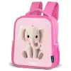 Olifant - Baby - Blosjes - Illustratie Kinderrugzak - Roze middel -schuin