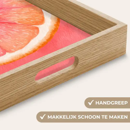 Grapefruit - Roze - Levendig Dienblad Rechthoek middel -USP_HandgreepNL