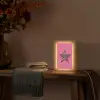Ster - Luipaard - Print - Roze Light Box met kabel (Tafellamp) klein -sfeer4