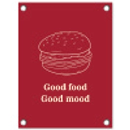 Dieprood - Lijntekening - Tekst - Hamburger tuinposter los doek klein -3d