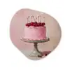 Taart - Pink - Cherry Wandcirkel Organisch Plexiglas middel -3d