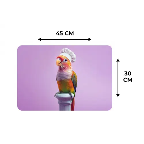 Papegaai - Koksmuts - Pilaar - Vogel Placemat vinyl groot -specs