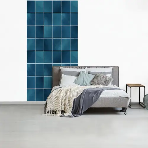 Keramiek - Structuur - Tegel - Blauw fotobehang vinyl groot 64 -slaapkamer