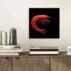 Garnaal - Rood - Dieren aluminium wit klein -sfeer1