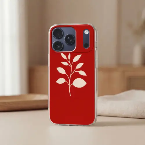 Silhouet - Bladeren - Tak Telefoonhoesje iPhone 17 Pro klein -sfeer2