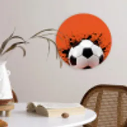 Voetbal - Verf - Sport - Oranje Wandcirkel kunststof plaat 5mm dik klein -sfeer4