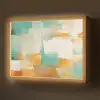 Kunst - Abstract - Blauw - Wit Light Box met batterij (Wandlamp) middel -z3d_website