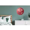 Sierlijk - Bloem - Roze - Glazen Wandcirkel aluminium klein -slaapkamer