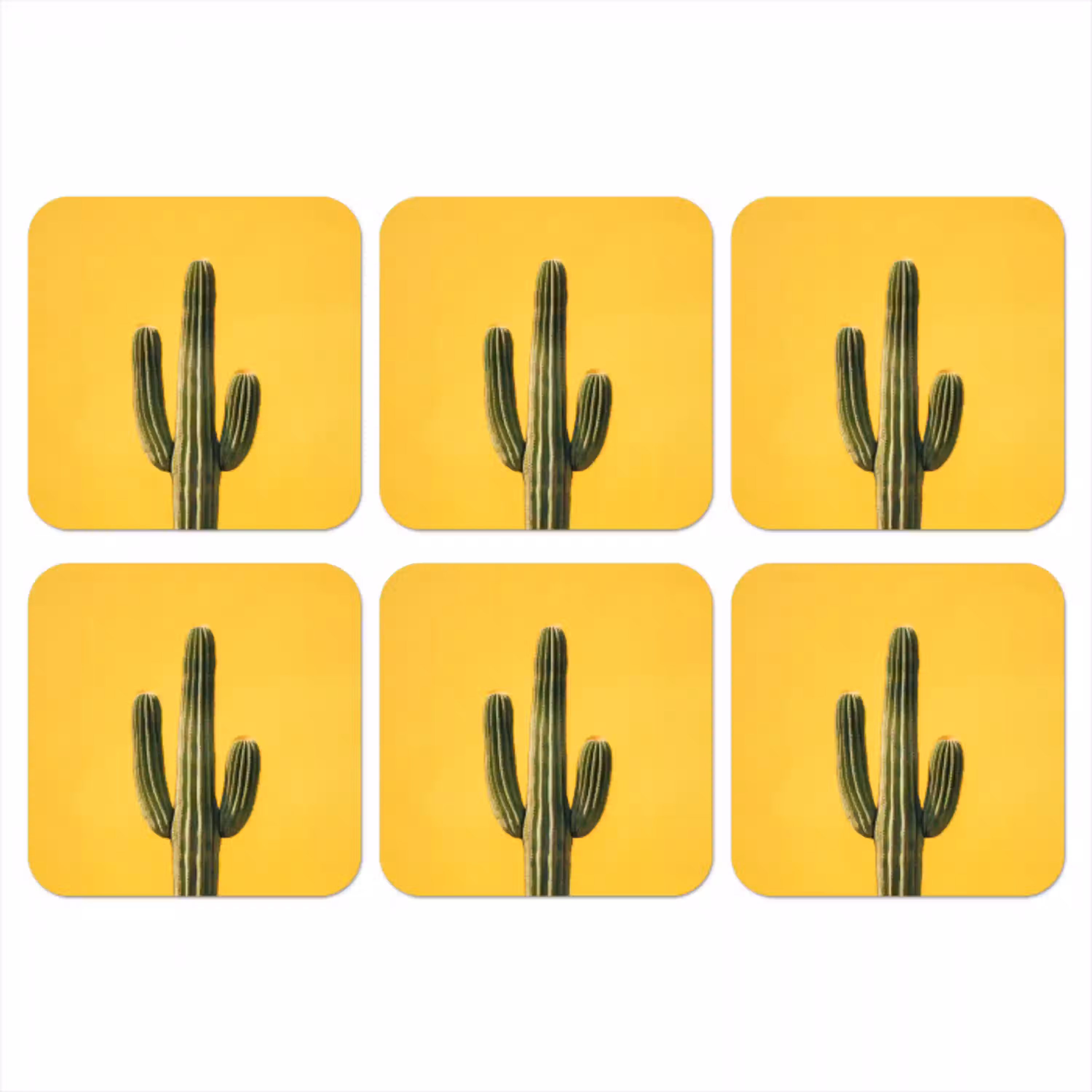 Cactus - Groen - Minimalistisch onderzetter kurk middel -3d