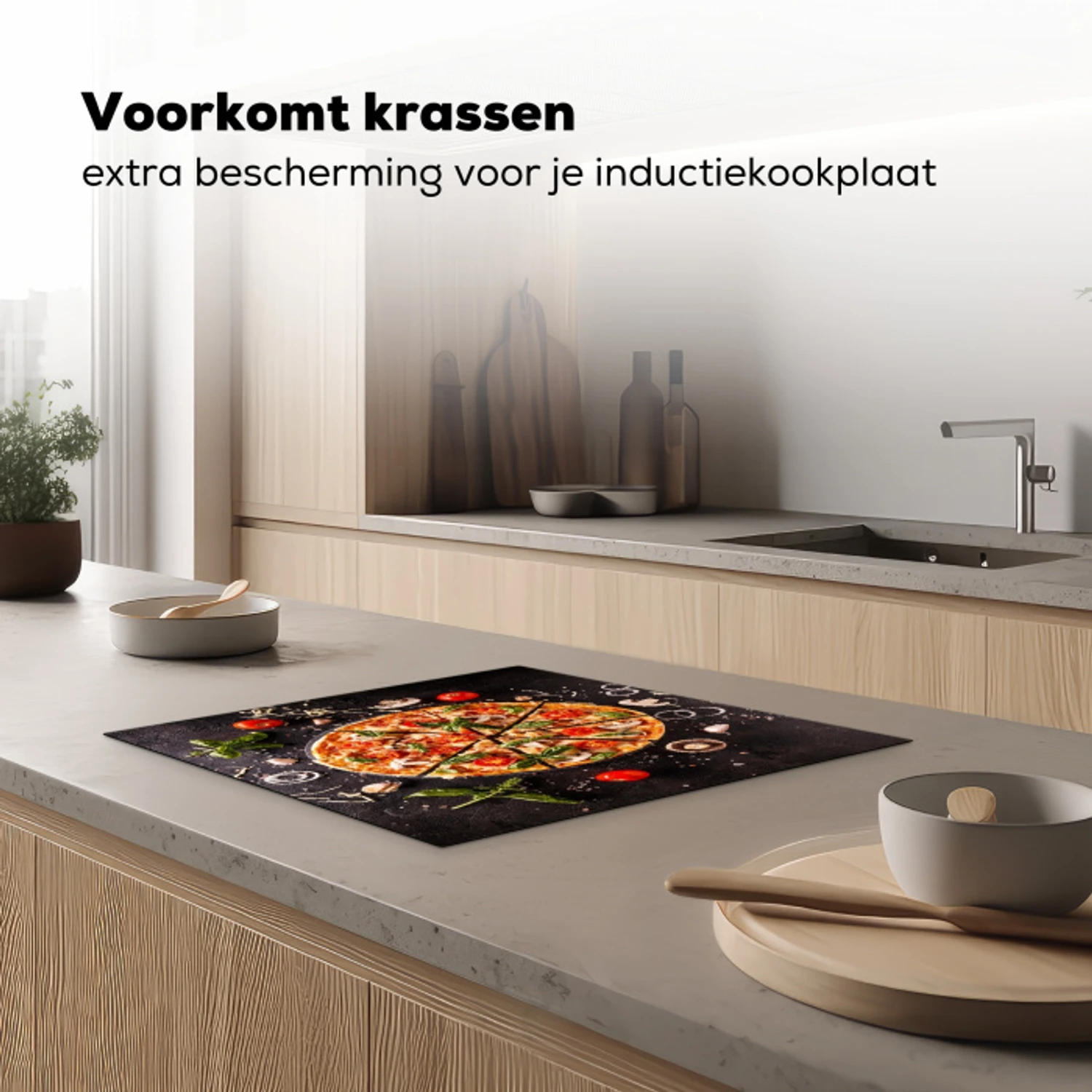 Mediterraans Feestmaal Inductie beschermer vinyl 3mm middel -sfeer1