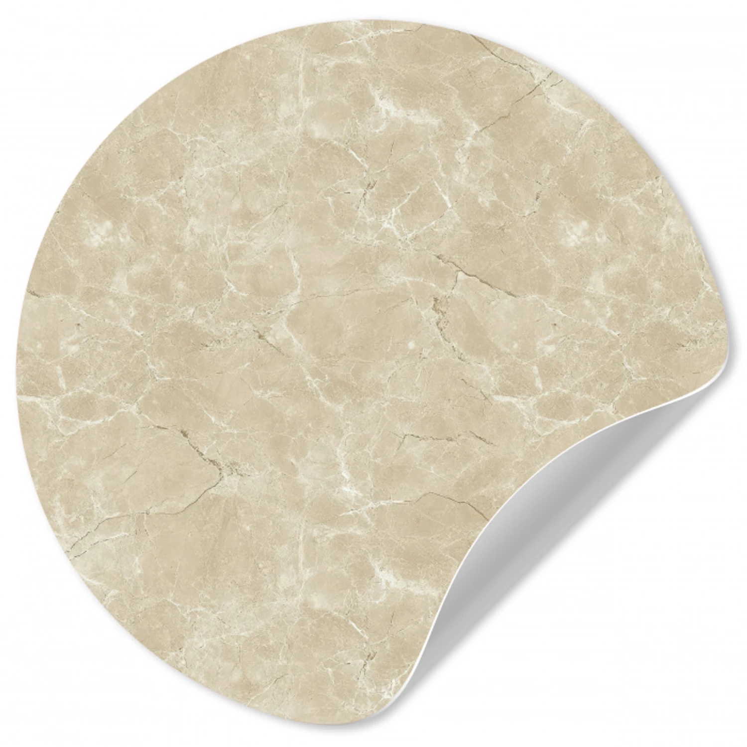 Lichtbeige - Marmer - Diffusie adering Wandcirkel behangsticker klein 186 -3d