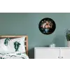 Roze - Bloemen - Vaas - Kleuren Wandcirkel aluminium klein -slaapkamer