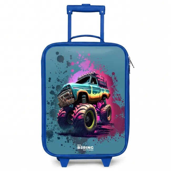 Kids’ Suitcase - Blue - Monster Wheels